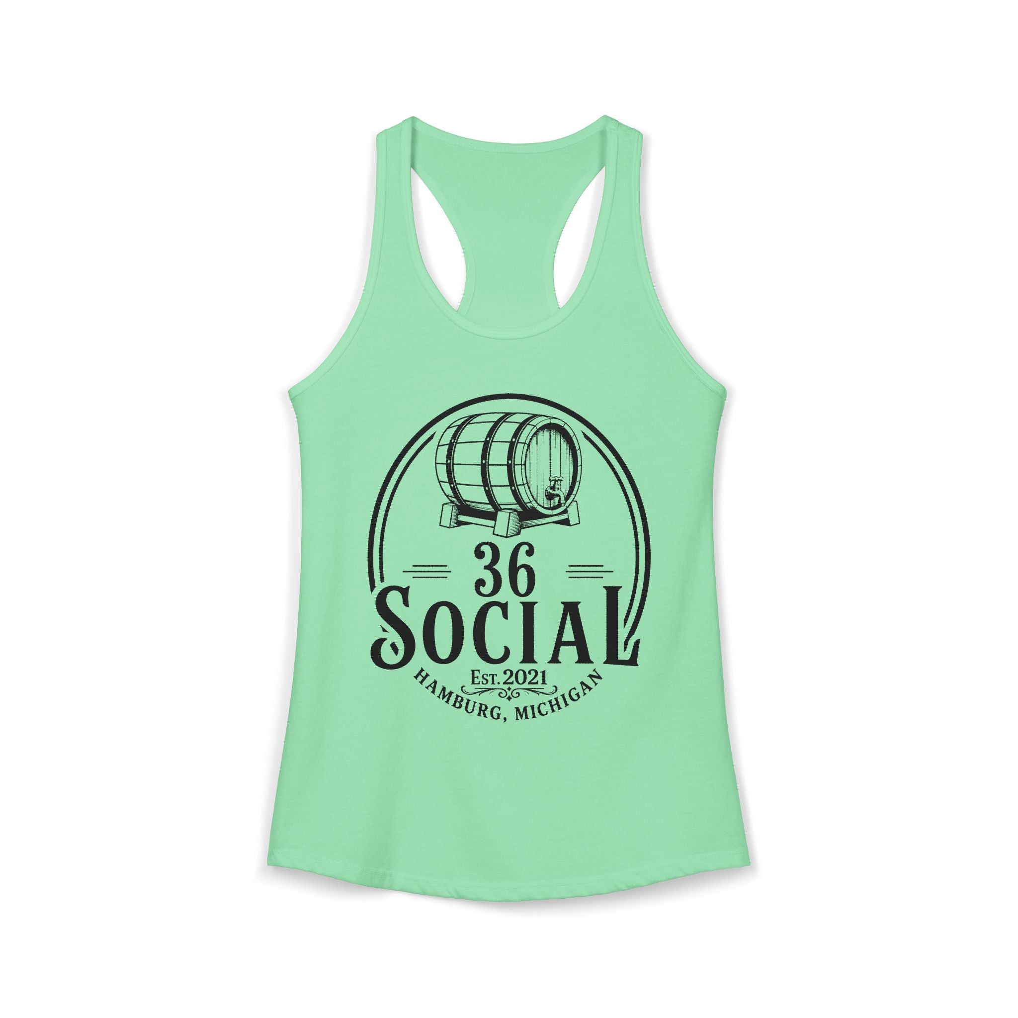 36 Social Logo 2 Black SL Basic Racerback Tank Top - Women's