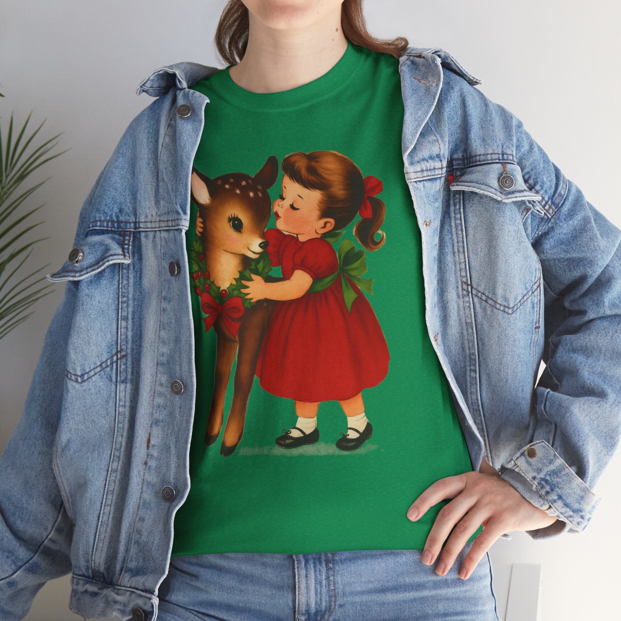 Girl Hugging Fawn Basic T-Shirt - Unisex