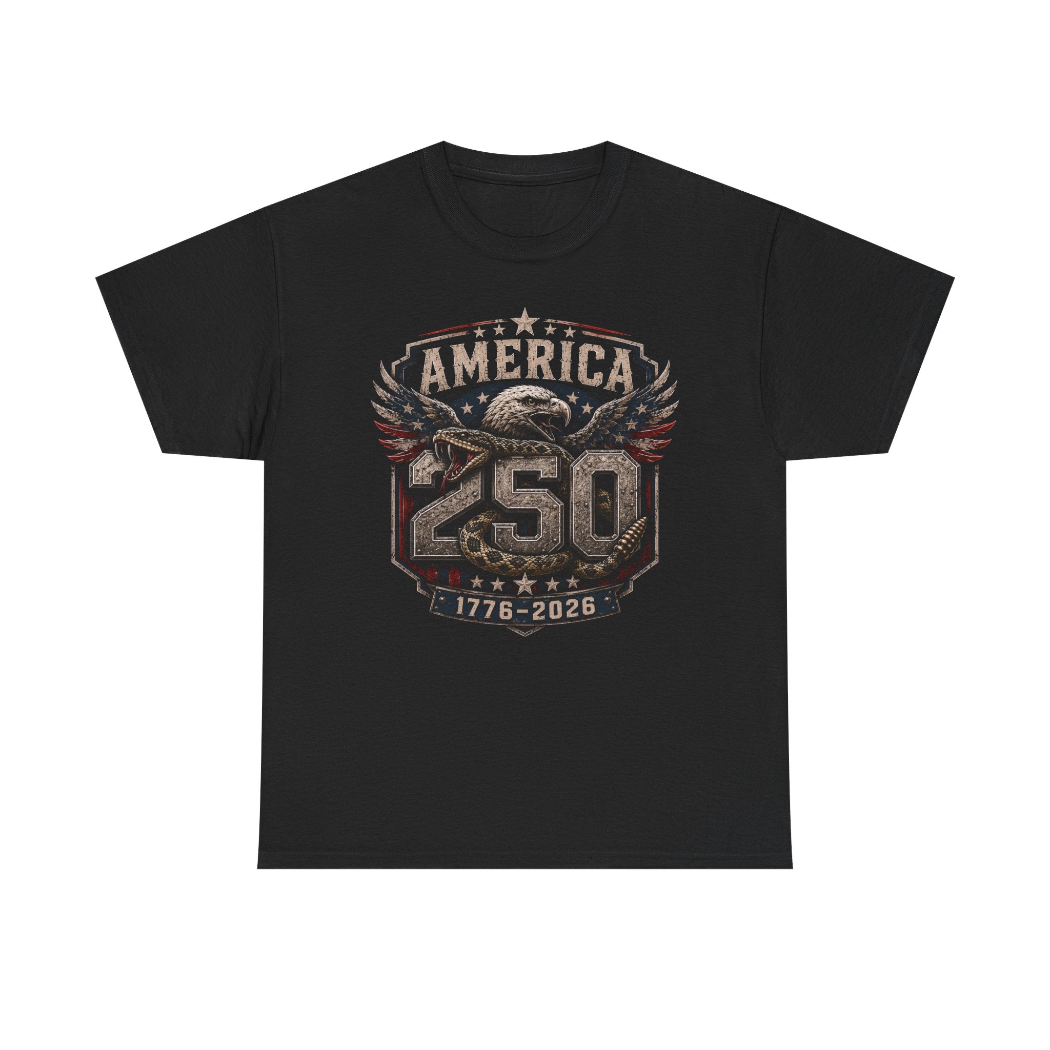Eagle Emblem America 250 1776 2026 Distressed Patriotic Basic T-Shirt - Unisex