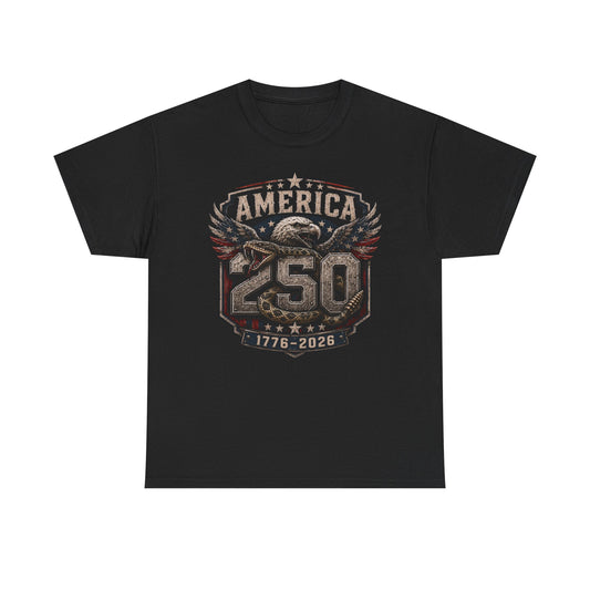 Eagle Emblem America 250 1776 2026 Distressed Patriotic Basic T-Shirt - Unisex