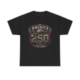 Eagle Emblem America 250 1776 2026 Distressed Patriotic Basic T-Shirt - Unisex