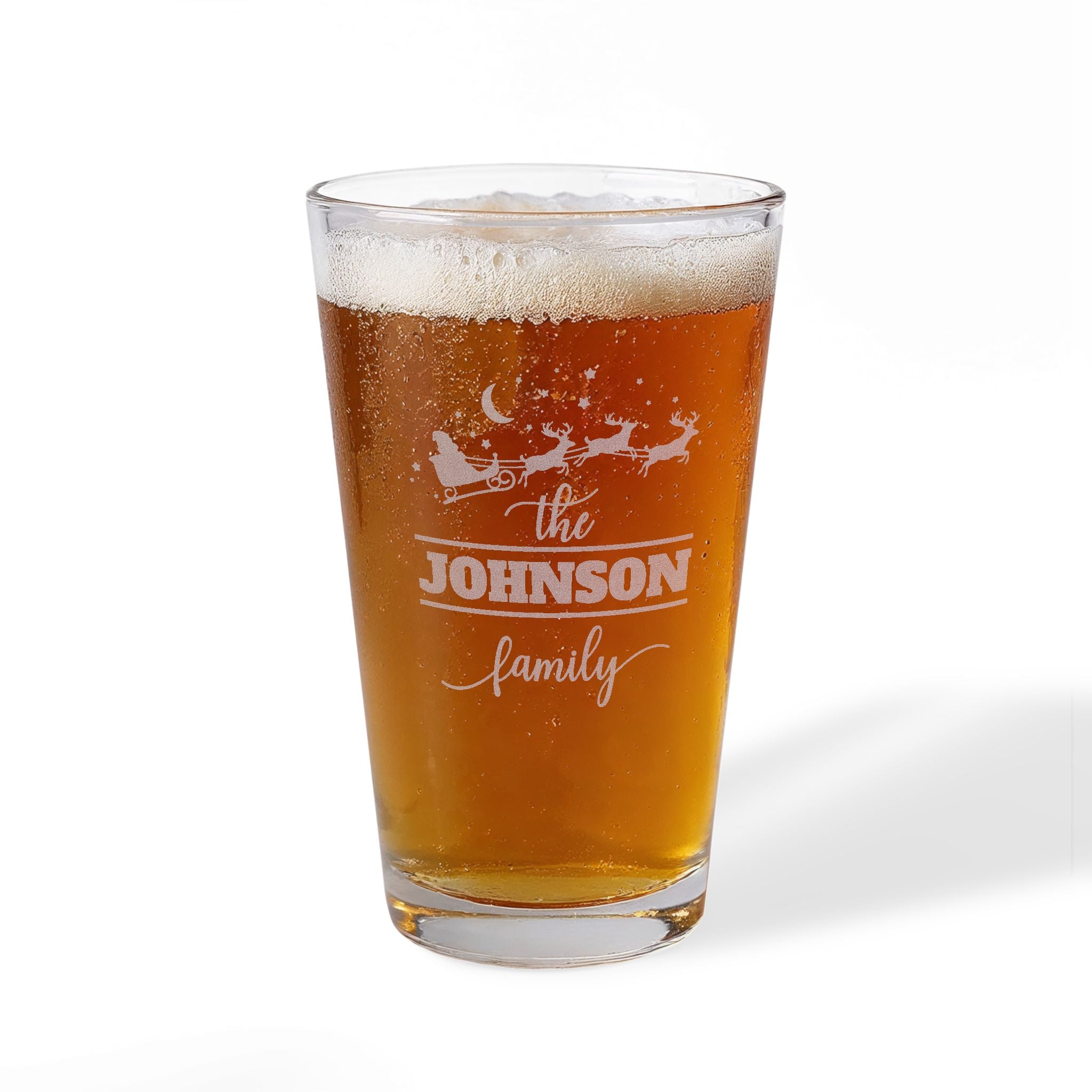 Santa Name Personalized Engraved 16oz Pint Mixing Glass