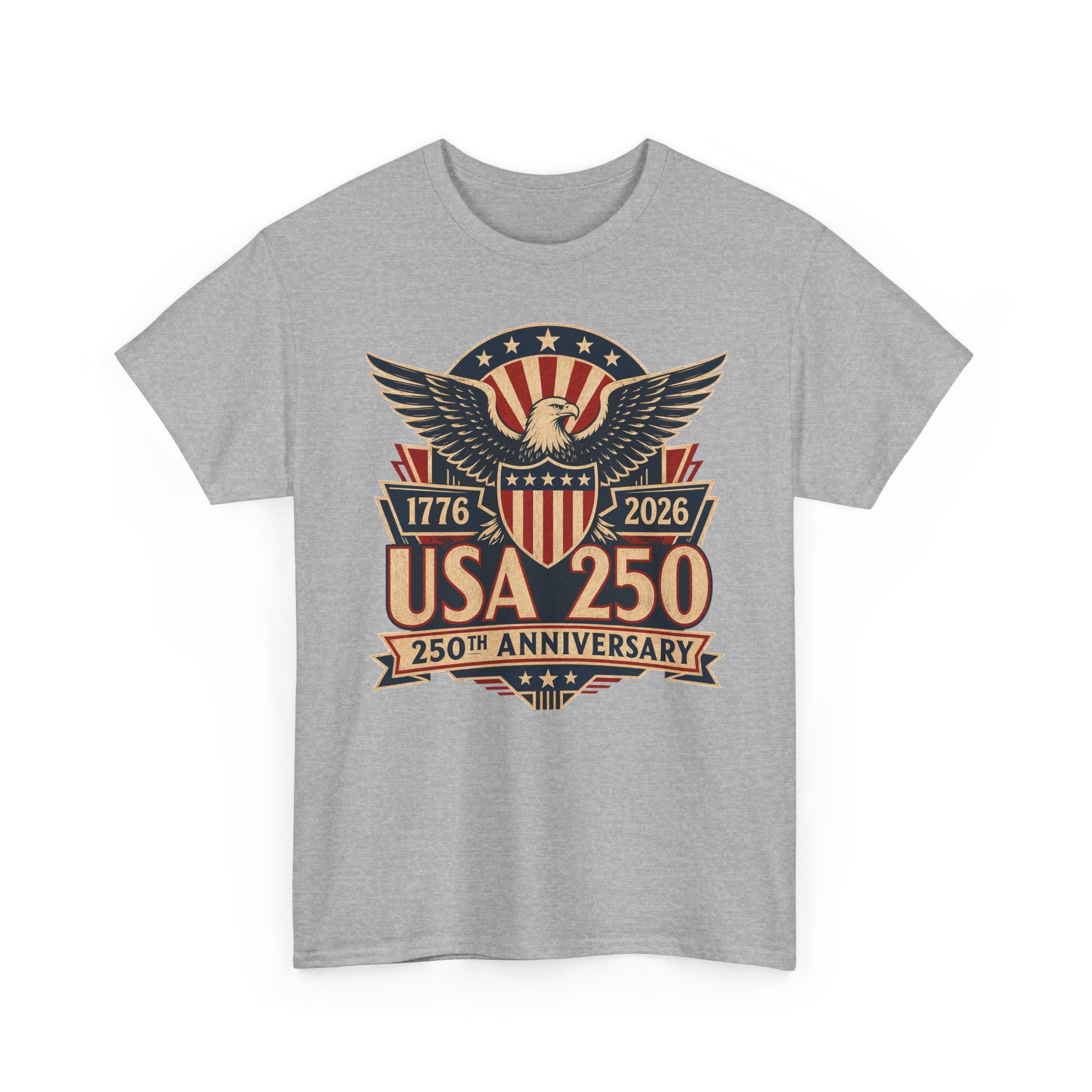 Eagle Shield Badge USA 250 Anniversary Vintage Patriotic Basic T-Shirt - Unisex