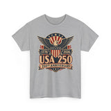 Eagle Shield Badge USA 250 Anniversary Vintage Patriotic Basic T-Shirt - Unisex