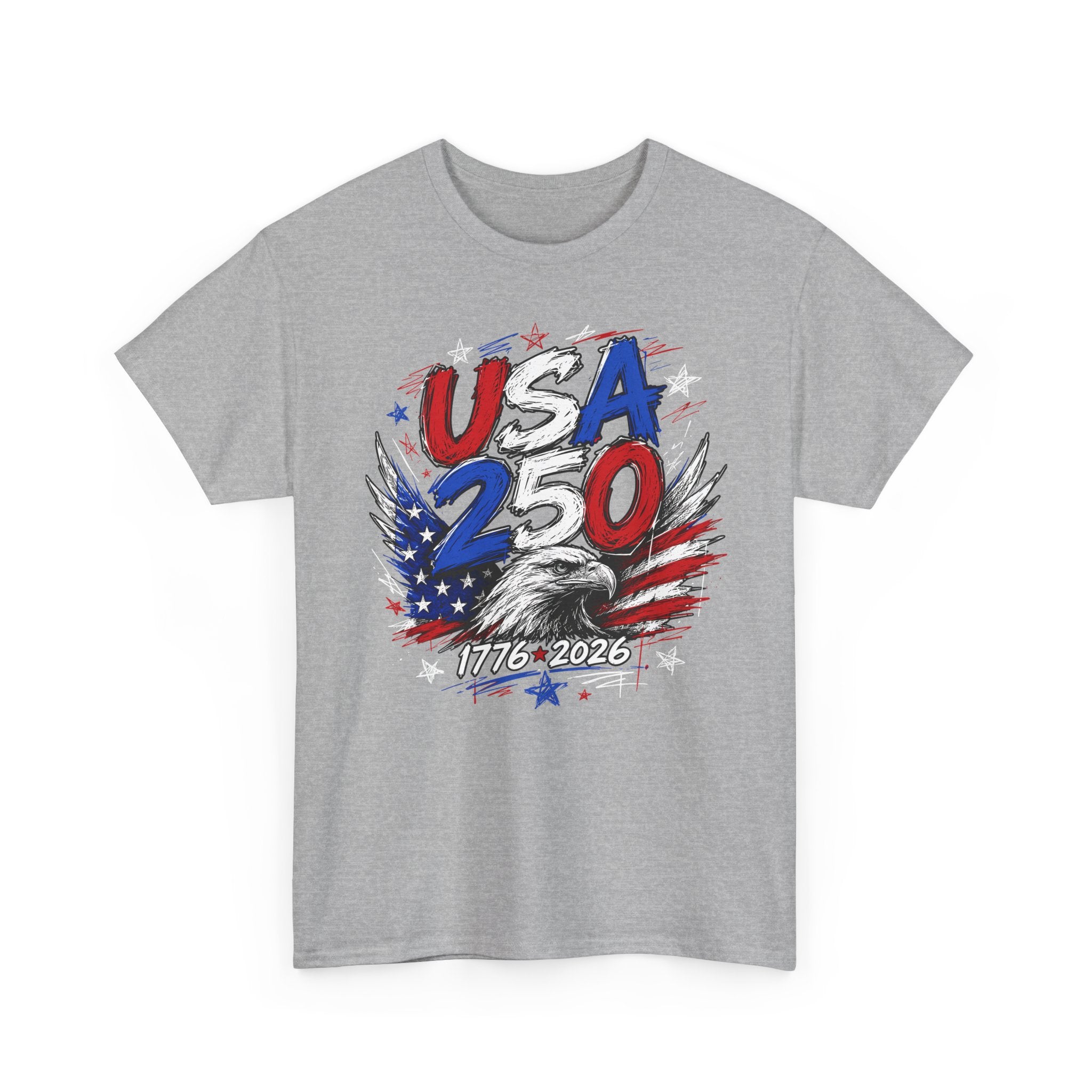 Eagle Brush USA 250 1776 2026 Patriotic Grunge Basic T-Shirt - Unisex