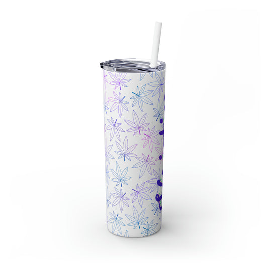 Cannabis Personalized Skinny Steel Tumbler with Straw, 20oz