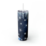 Winter Animal Skinny Steel Tumbler with Straw, 20oz