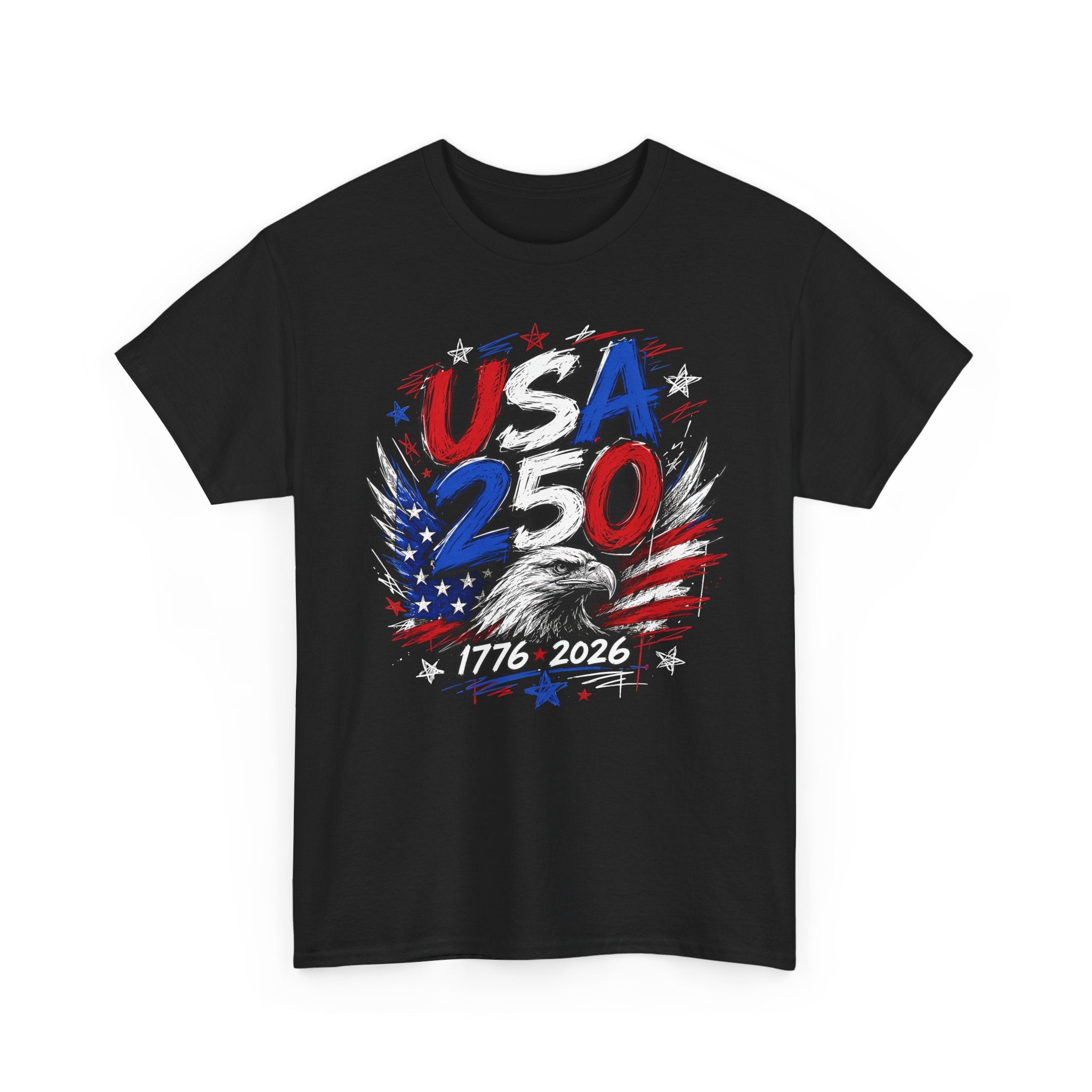 Eagle Brush USA 250 1776 2026 Patriotic Grunge Basic T-Shirt - Unisex