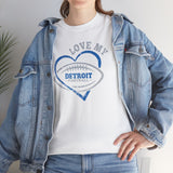 Love Detroit Football Blue & Gray Basic T-Shirt - Unisex