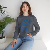 Love Detroit Football Blue Crewneck Sweatshirt - Unisex