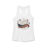 Elegant Ribbon 250th Anniversary Vintage Patriotic Americana Basic Racerback Tank Top - Women's