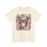Butterfly Floral USA 250 1776 2026 Retro Patriotic Basic T-Shirt - Unisex