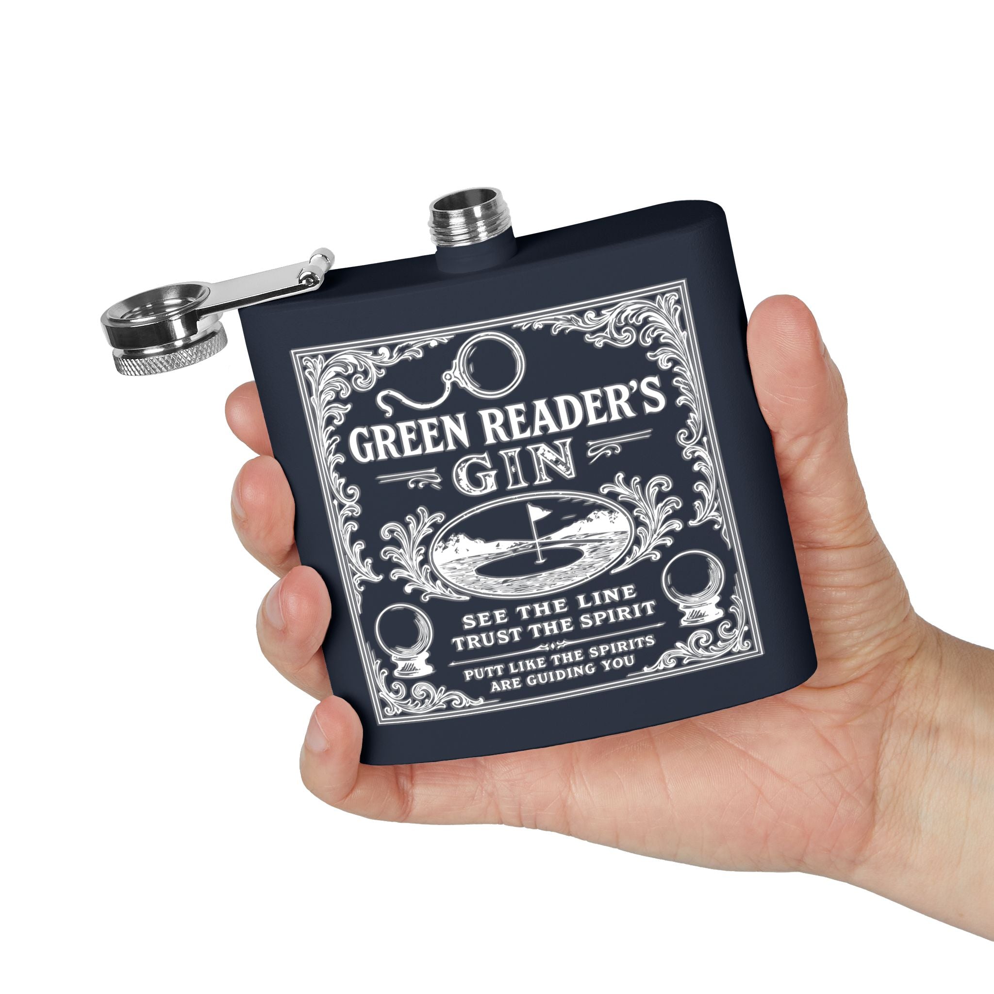 Green Reader's Black Flask - 6oz