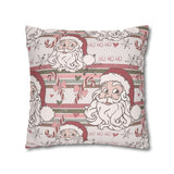 Pink Santa Claus Pattern Square Pillow Case