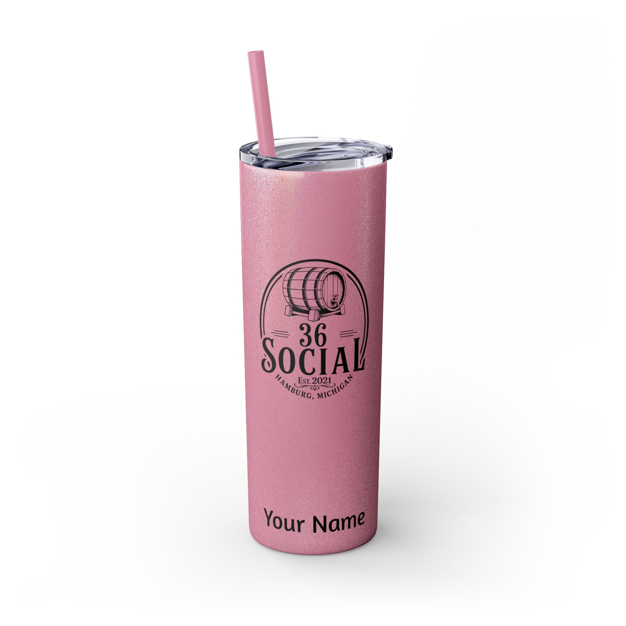 Skinny Steel Tumbler with Straw - 20oz - 36 Social
