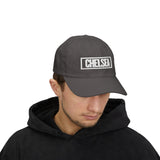 Chelsea Bold & Square White Embroidery Dad Cap