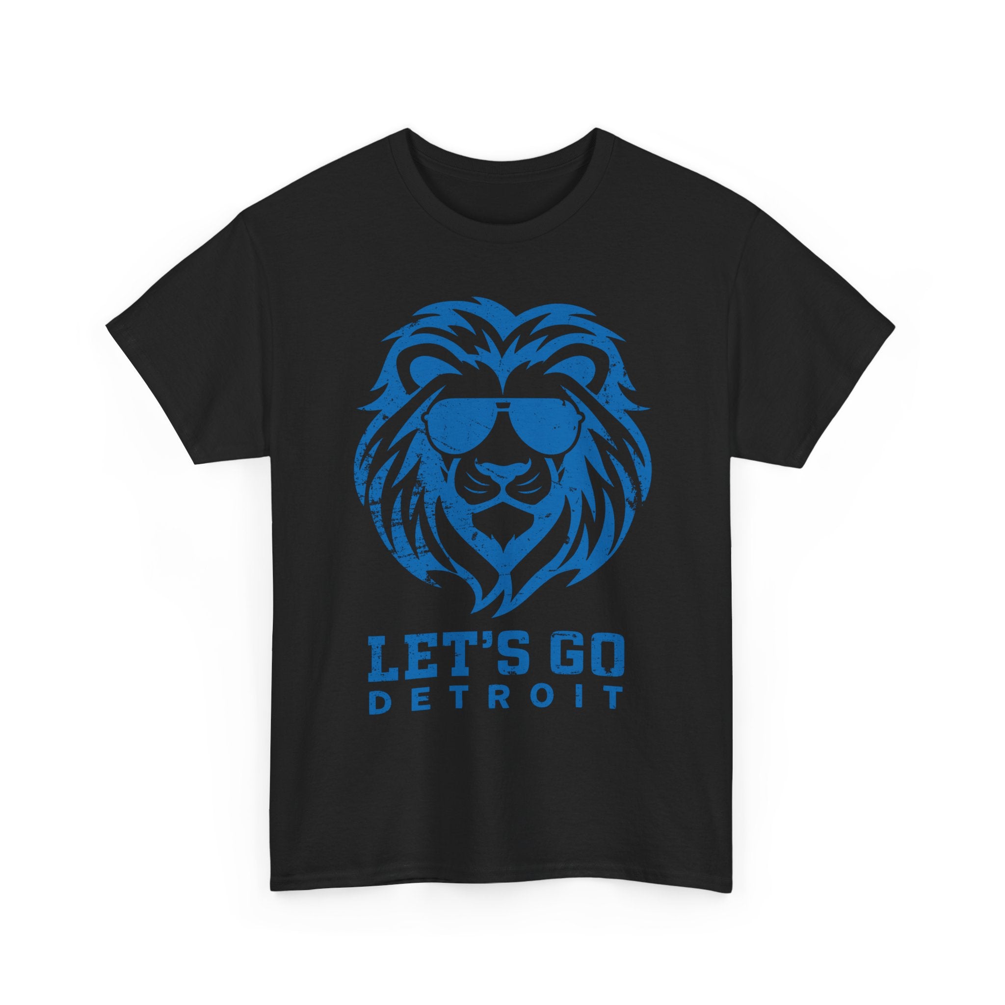 Let's Go Detroit Lion Blue Basic T-Shirt - Unisex