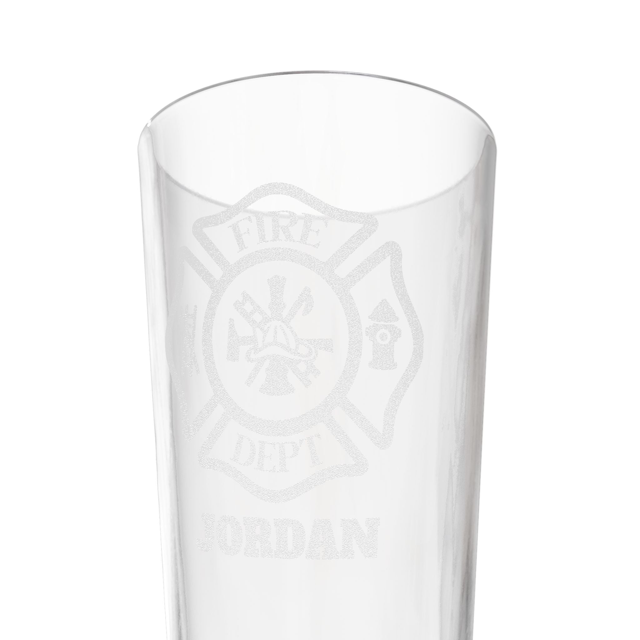 Fire Department Name Personalized Engraved 16oz Pint Mixing Glass