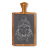 Michigan Winter Warrior Engraved Slate Charcuterie Board with Handle