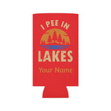 Can Cooler - Skinny - I Pee In Lakes Retro Sun