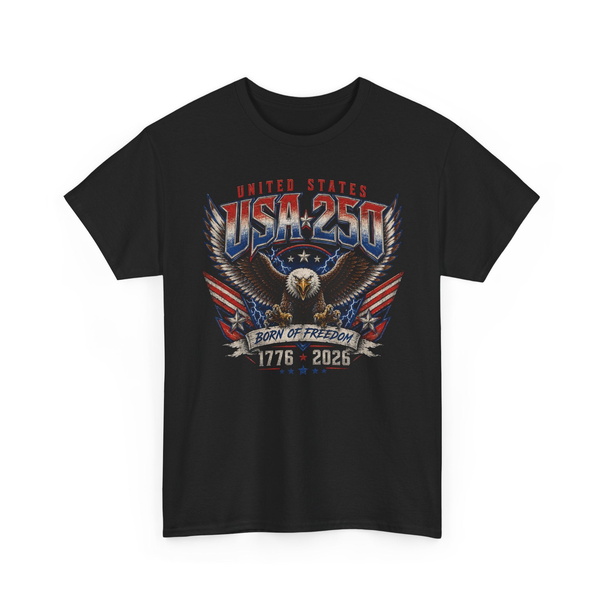 Eagle Wings Born Freedom USA 250 Anniversary Patriotic Basic T-Shirt - Unisex