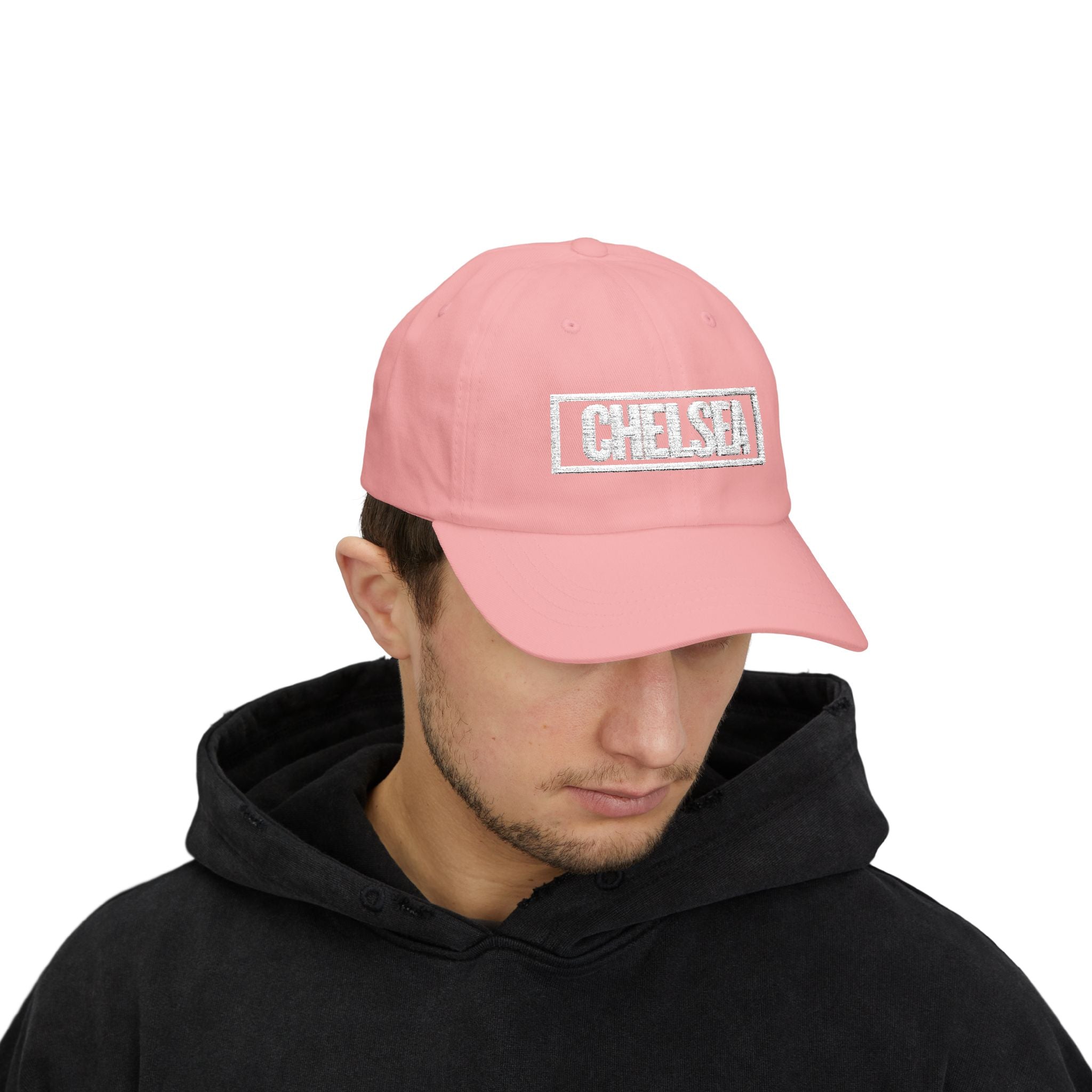 Chelsea Bold & Square White Embroidery Dad Cap
