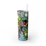 Zombies Skinny Steel Tumbler with Straw, 20oz