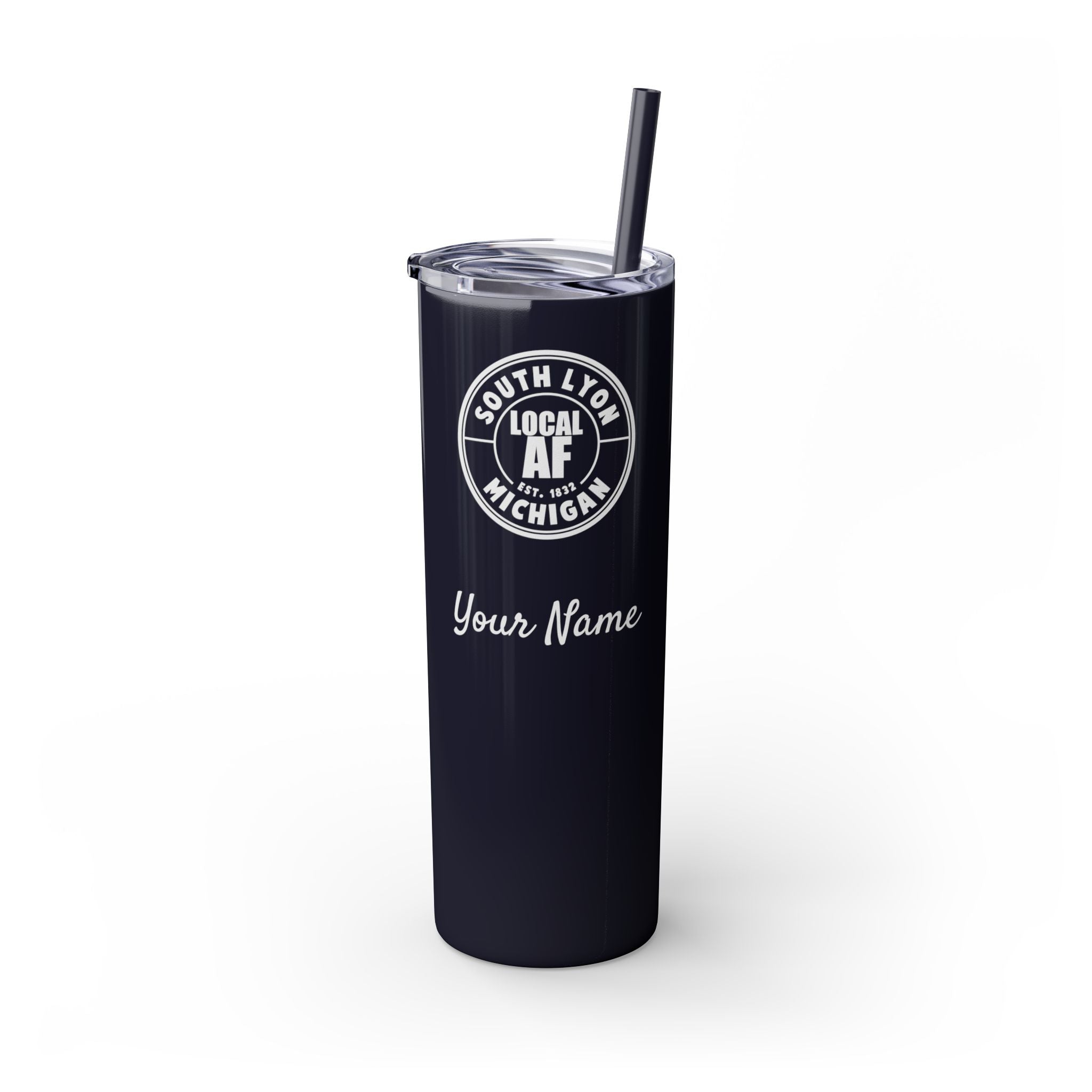 South Lyon Local AF Skinny Steel Tumbler with Straw - 20oz