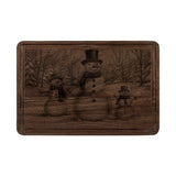 Snowman Trio in Forest Engraved Wooden Cutting Board