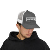 Whitmore Lake Bold & Square White Embroidery Trucker Cap