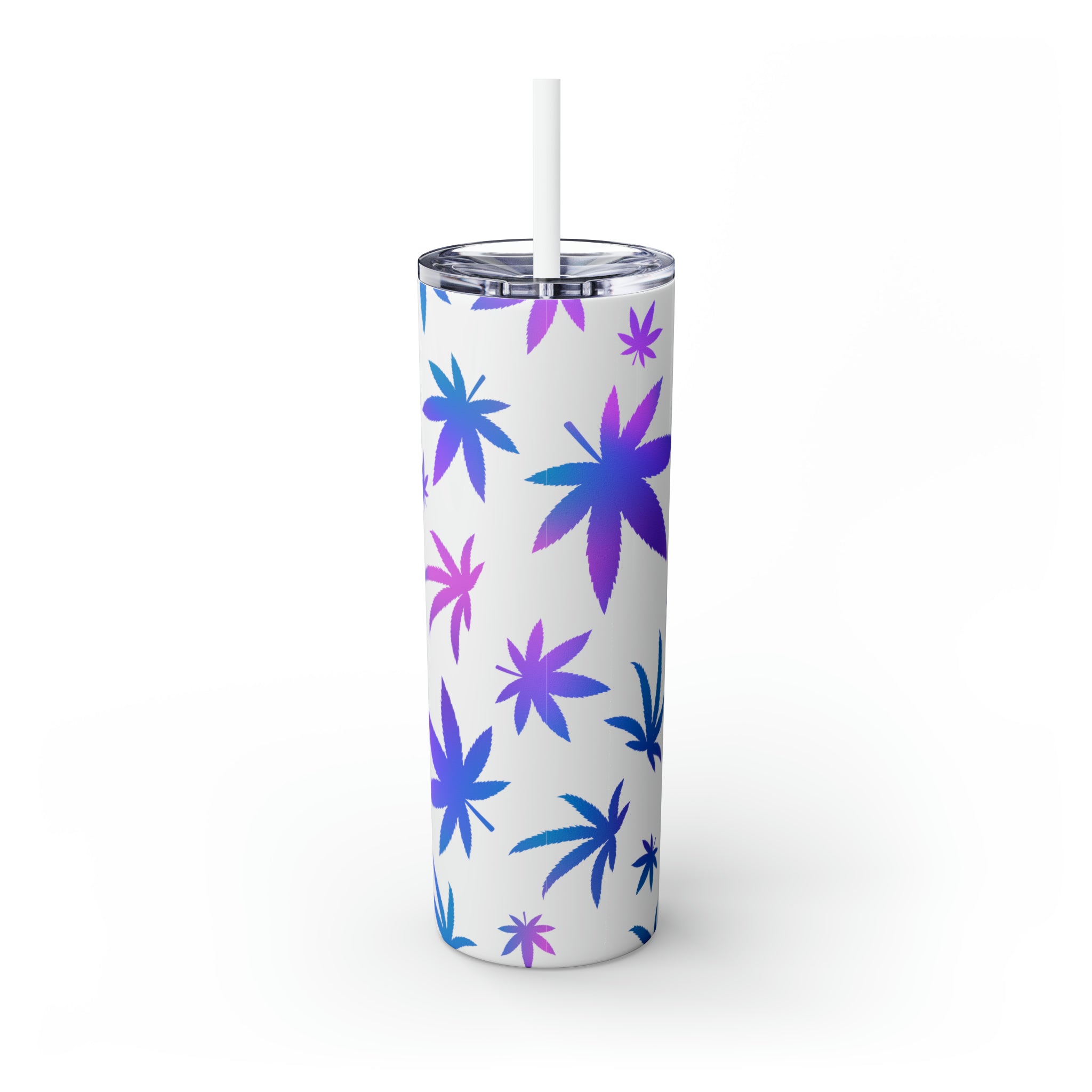 Cannabis Personalized Skinny Steel Tumbler with Straw, 20oz