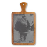 Santa Walking with Gift Sack Personalized Engraved Slate Charcuterie Board with Handle