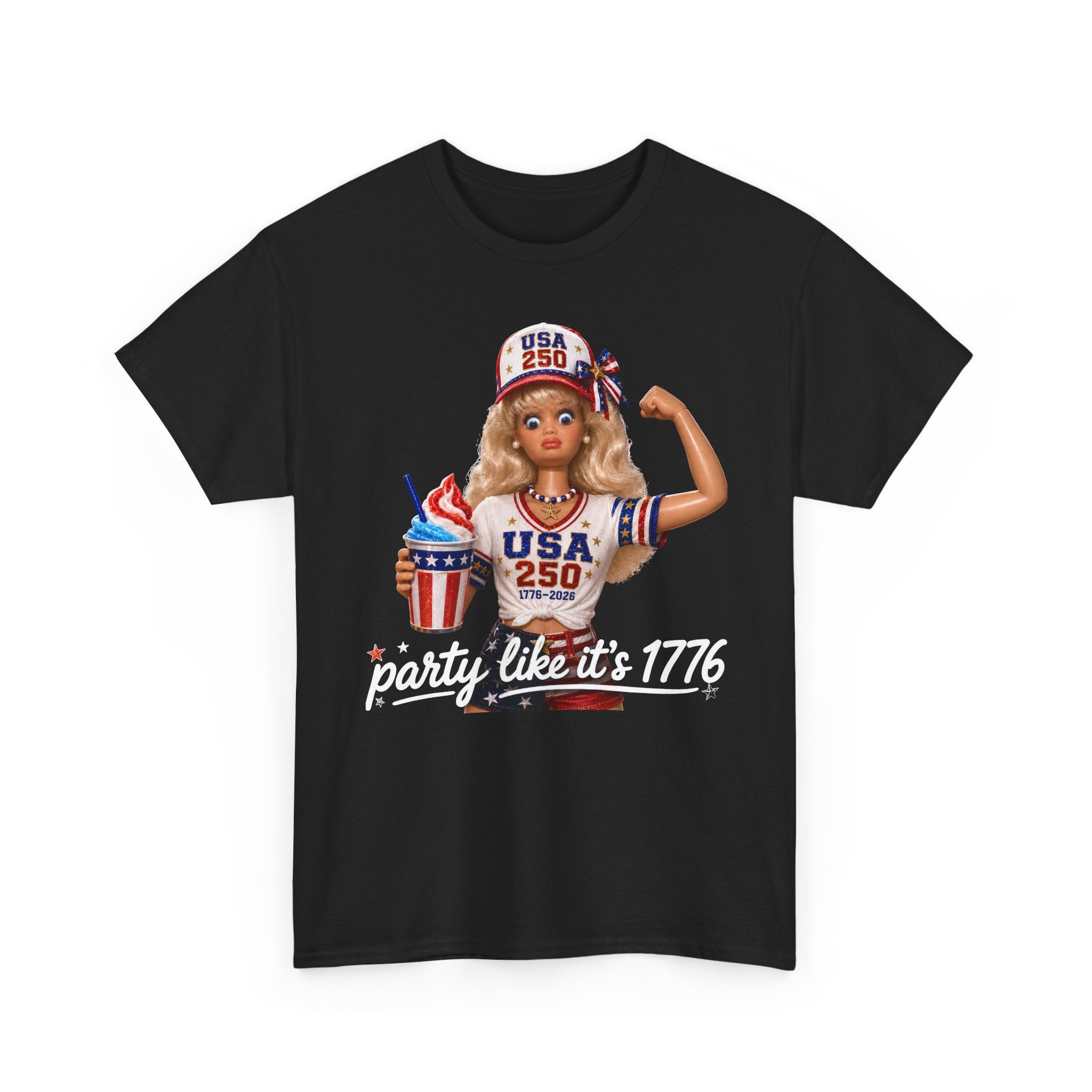 Cute Doll Party 1776 2026 Funny Patriotic Americana Basic T-Shirt - Unisex