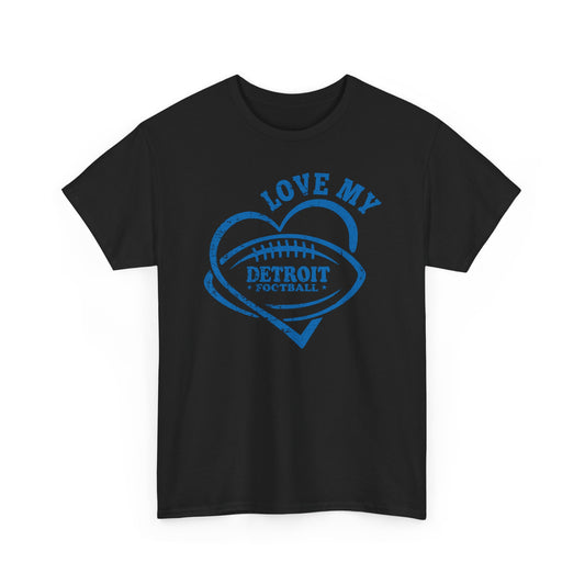 Love Detroit Football Blue Basic T-Shirt - Unisex