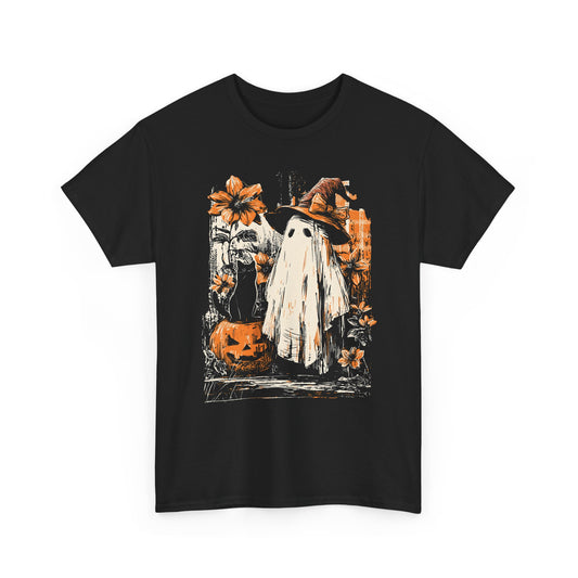Ghost & Cat Black Basic T-Shirt - Unisex