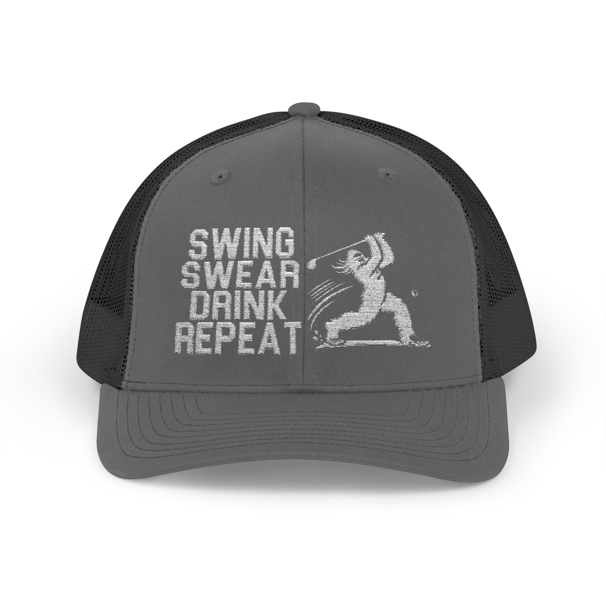 Swing Swear Drink Repeat Golf Snapback Trucker Cap