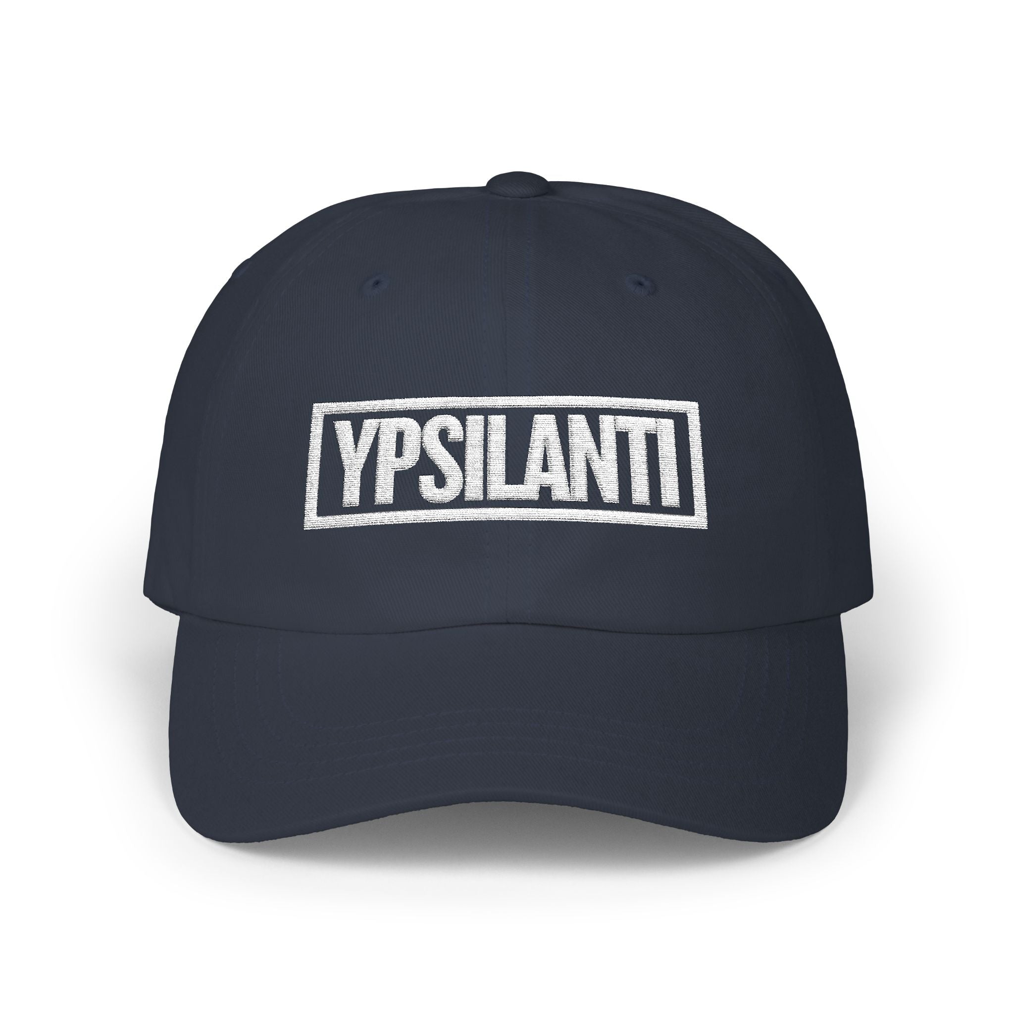 Ypsilanti Bold & Square White Embroidery Dad Cap