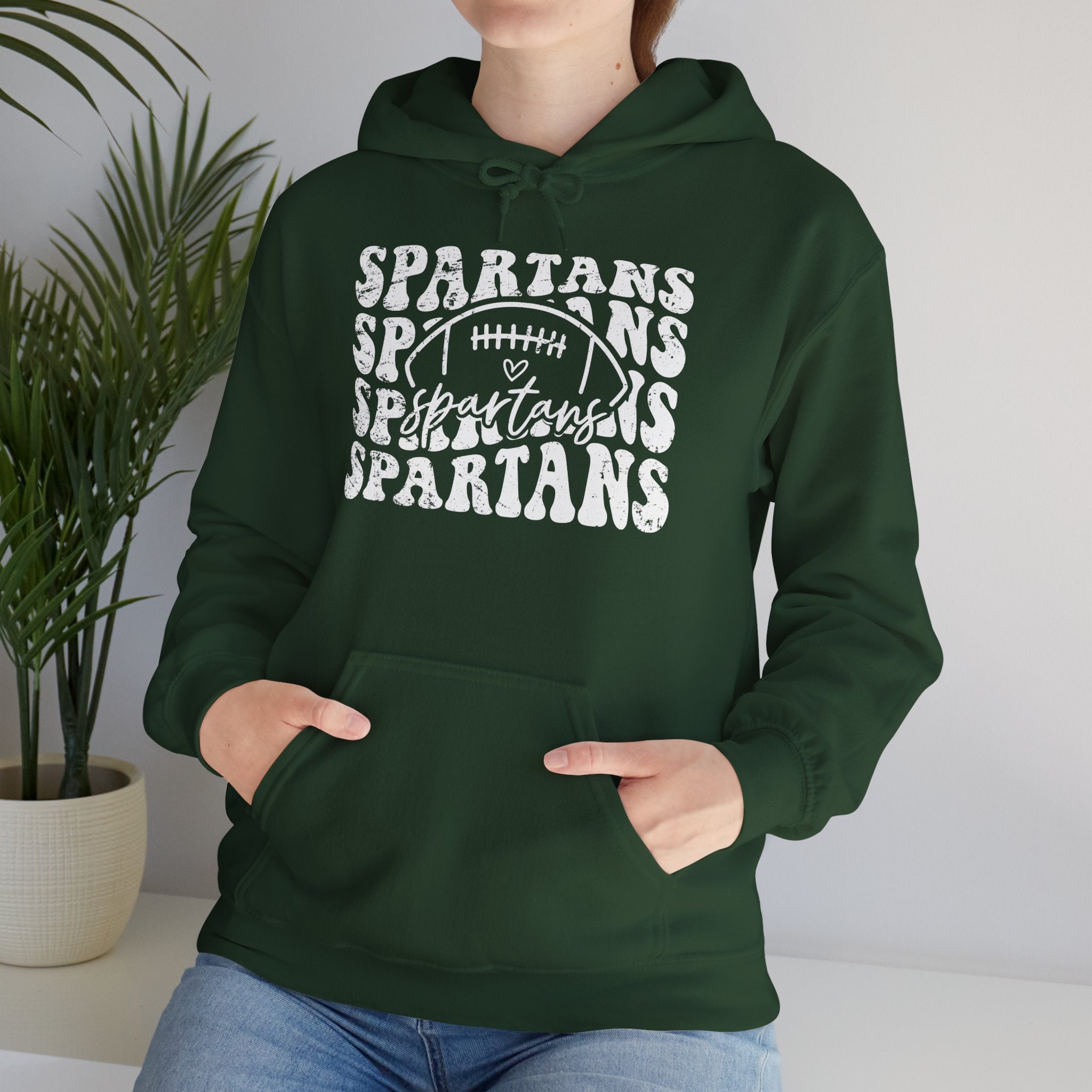 Spartans Football 1 White Hoodie - Unisex