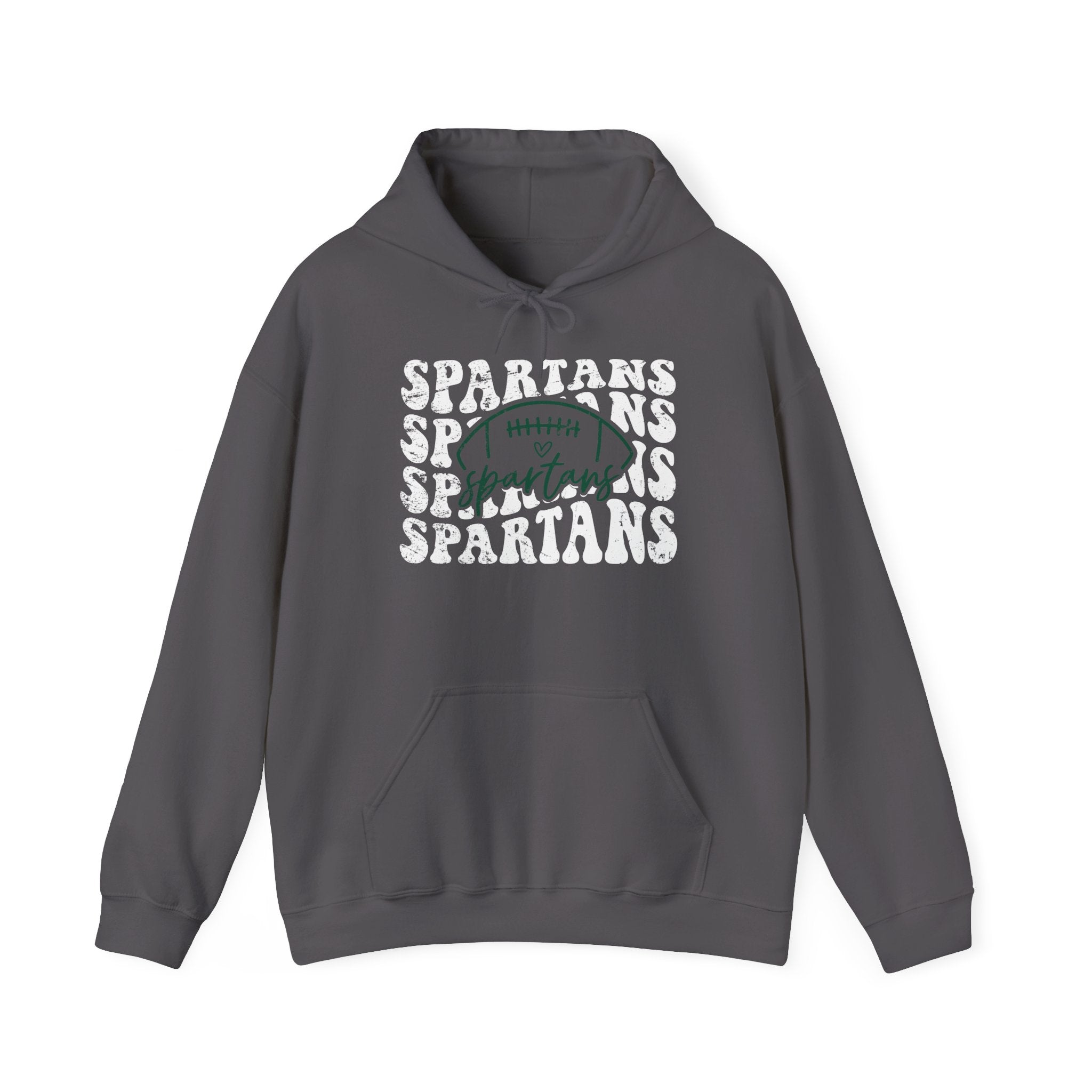 Spartans Football White & Green Hoodie - Unisex