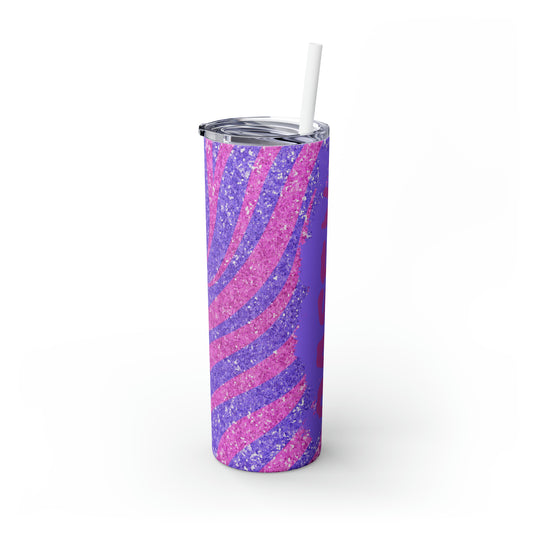 Zebra Personalized Skinny Steel Tumbler with Straw, 20oz