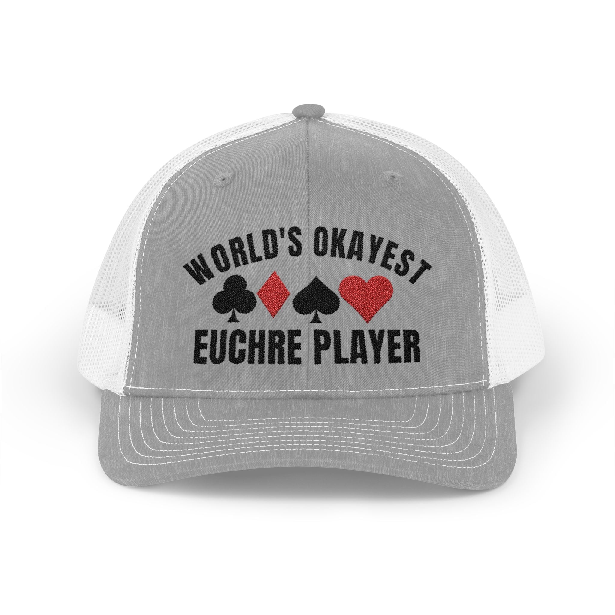 Worlds Okayest Euchre Player Snapback Trucker Cap