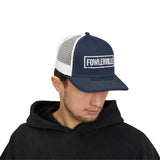 Fowlerville Bold & Square White Embroidery Trucker Cap
