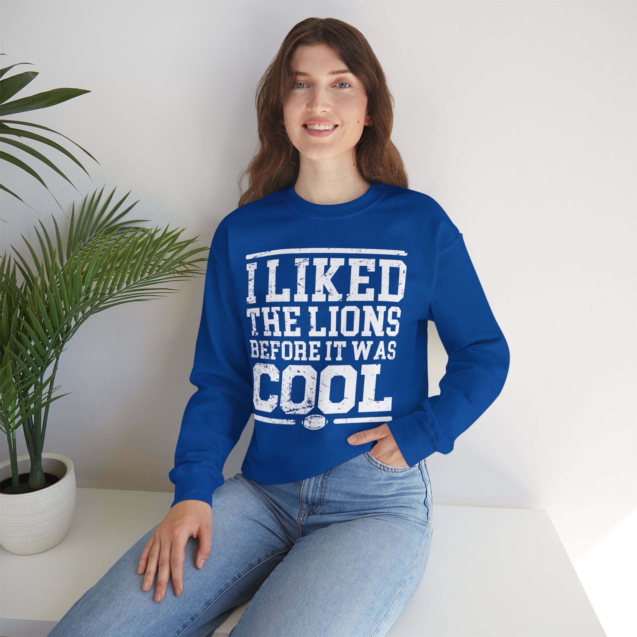 I Liked the Lions Before It Was Cool White Crewneck Sweatshirt - Unisex