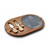 Christmas Tree Engraved Charcuterie Board with Slate Insert & Cheese Knives