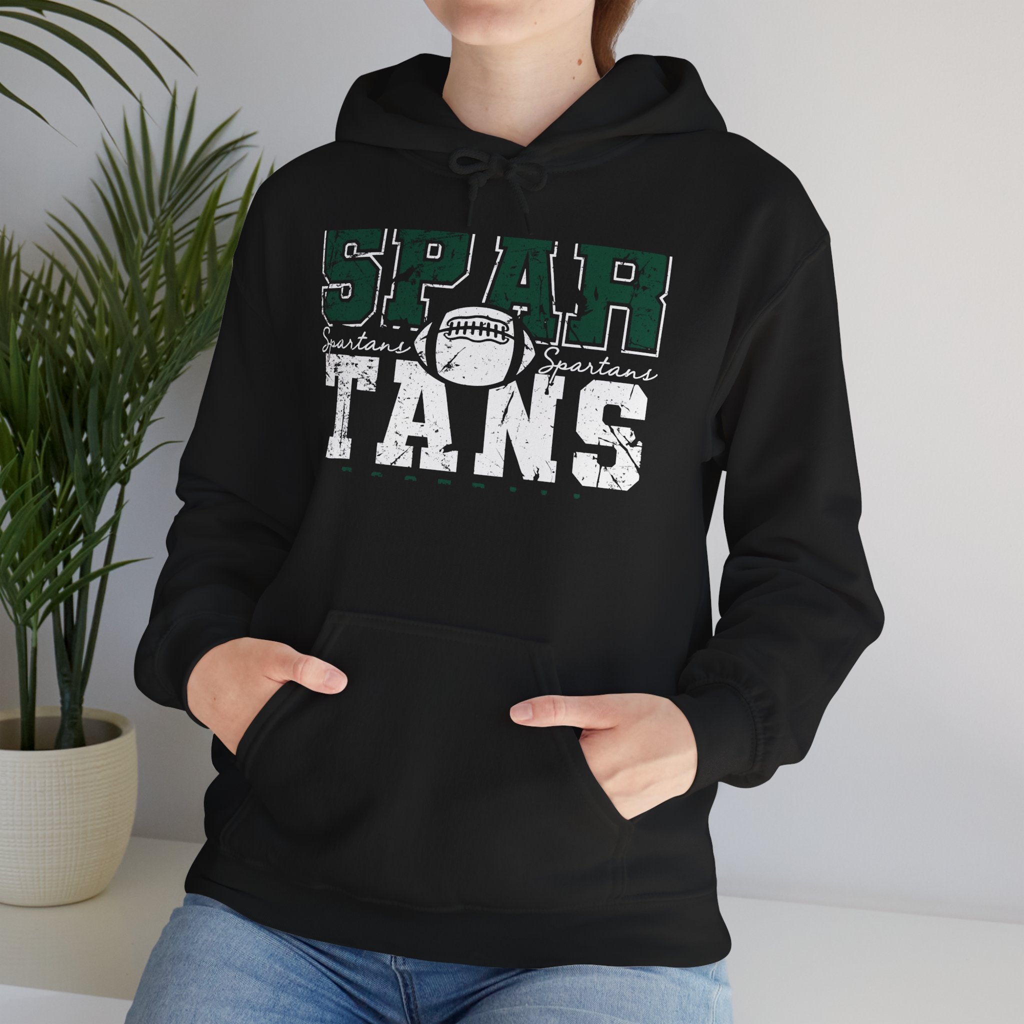 Spartans Football Green & White Hoodie - Unisex
