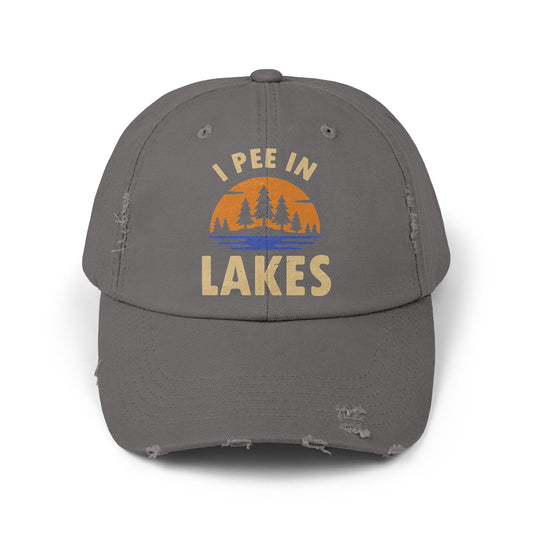 Distressed Cap - I Pee In Lakes Retro Sun