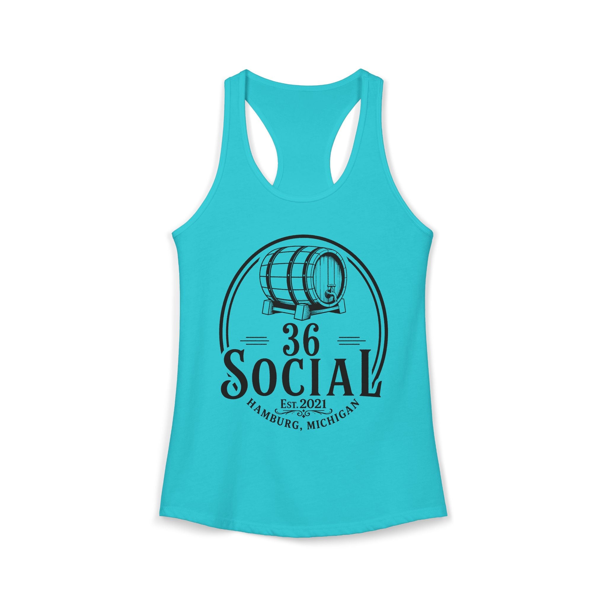 36 Social Logo 2 Black SL Basic Racerback Tank Top - Women's