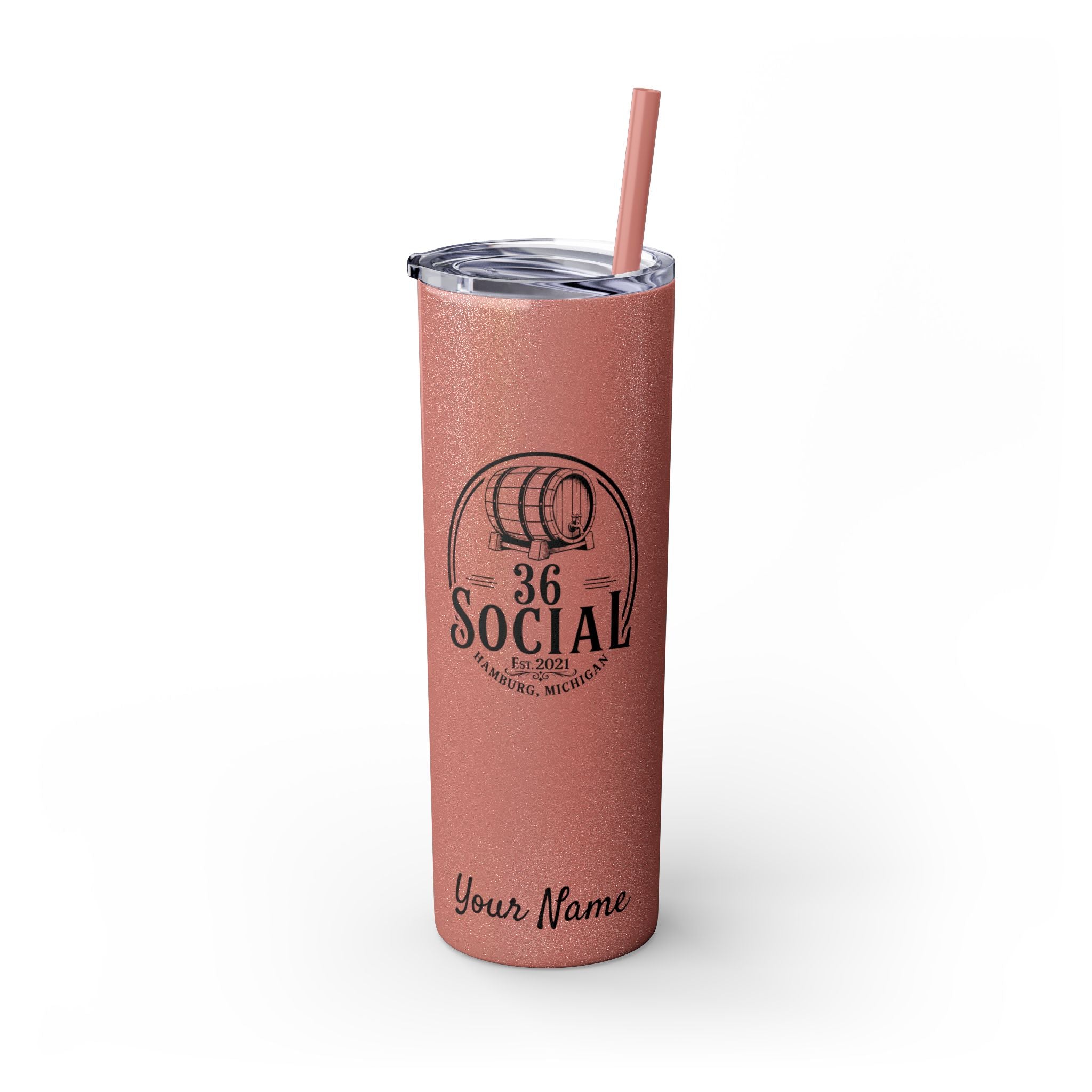 Skinny Steel Tumbler with Straw - 20oz - 36 Social