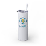 Personalized Skinny Tumbler with Straw - 20oz - Your Logo, Your Brand