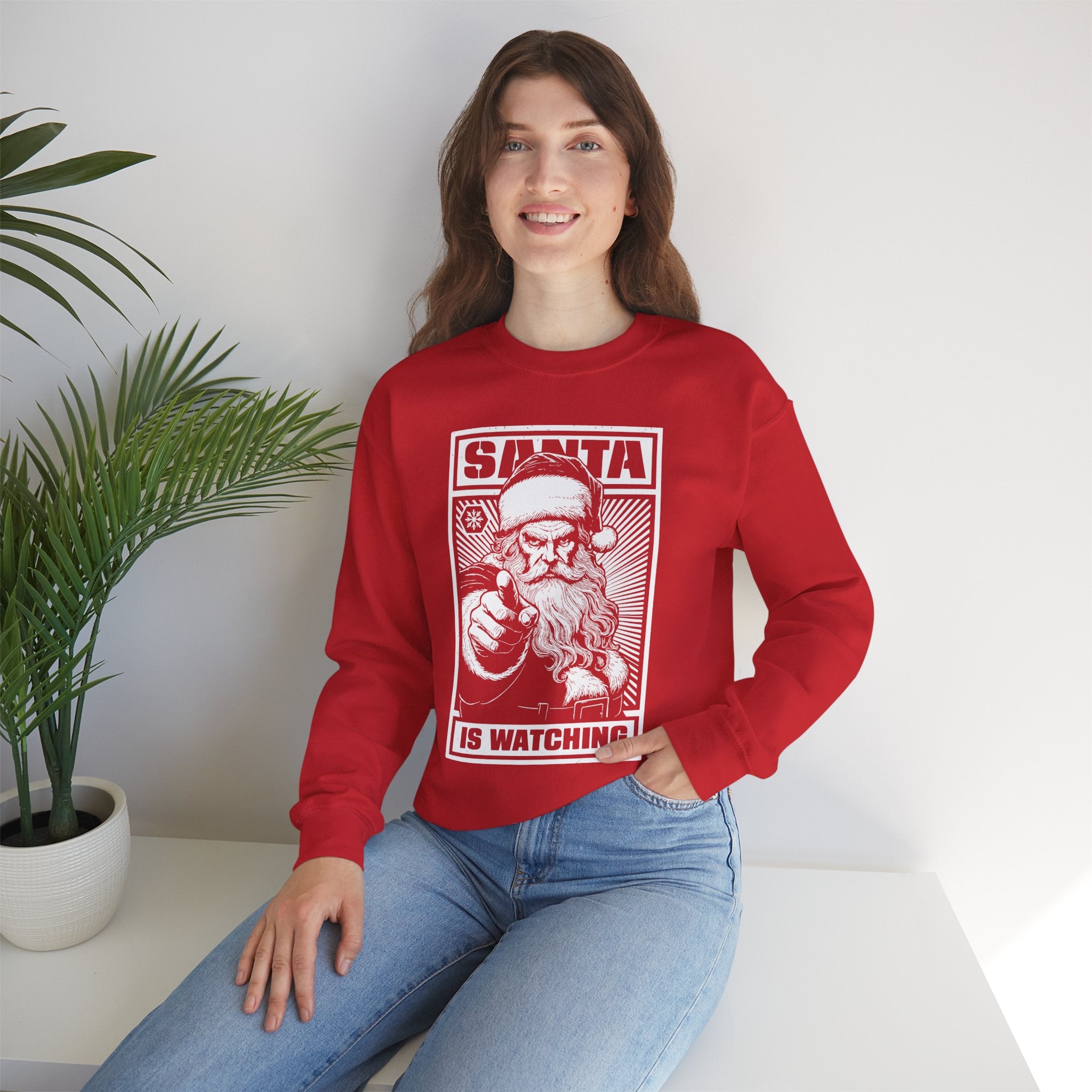 Santa is Watching Crewneck Sweatshirt - Unisex